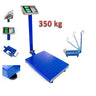Cantar Electronic Leihmann 350kg cu Platforma Metalica si Acumulator, LCD, Albastru