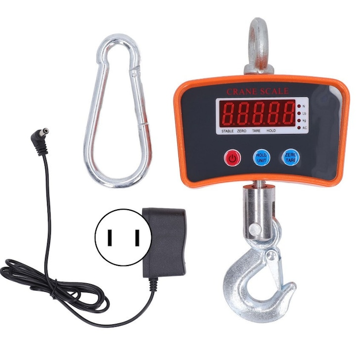 Cantar macara electronic 500kg cu carlig afisaj LED industrial portabil