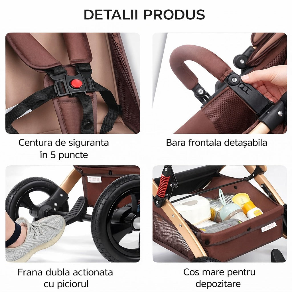 Carucior bebe 3 in 1 Premium LEHMANN landou sport scoica auto pliabil