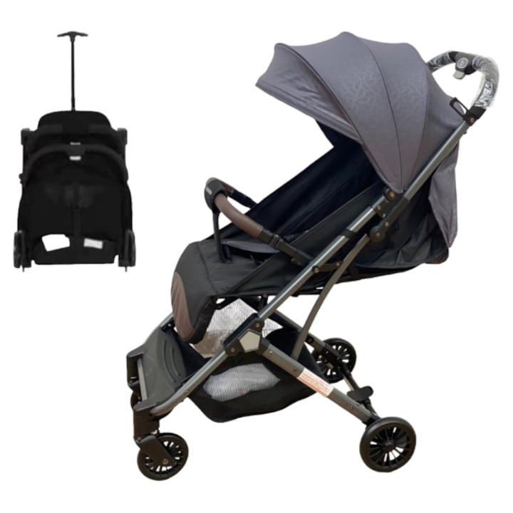 Carucior sport pliabil tip troller pentru avion 6-36 luni gri