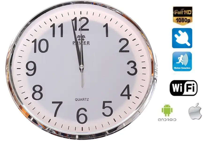 Ceas de Perete Spion cu Camera WiFi – Monitorizare Full HD, Live pe Telefon si Detectare Miscare