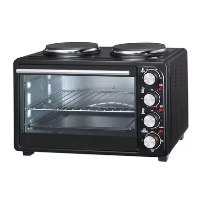 Cuptor electric cu plita RAF 30L 2 in 1 1500W 1600W aer cald grill timer inox