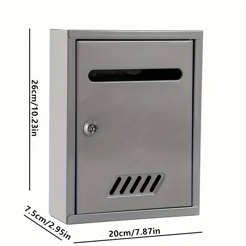 Cutie postala metalica exterior 260x200x75mm cu incuietoare rezistenta la intemperii - Gri
