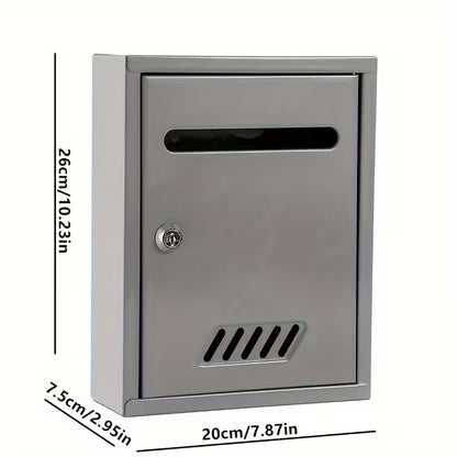 Cutie postala metalica exterior 260x200x75mm cu incuietoare rezistenta la intemperii - Gri
