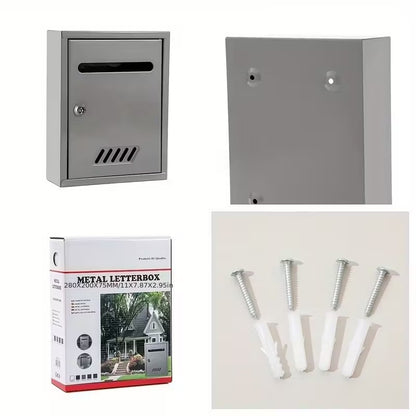 Cutie postala metalica exterior 260x200x75mm cu incuietoare rezistenta la intemperii - Gri