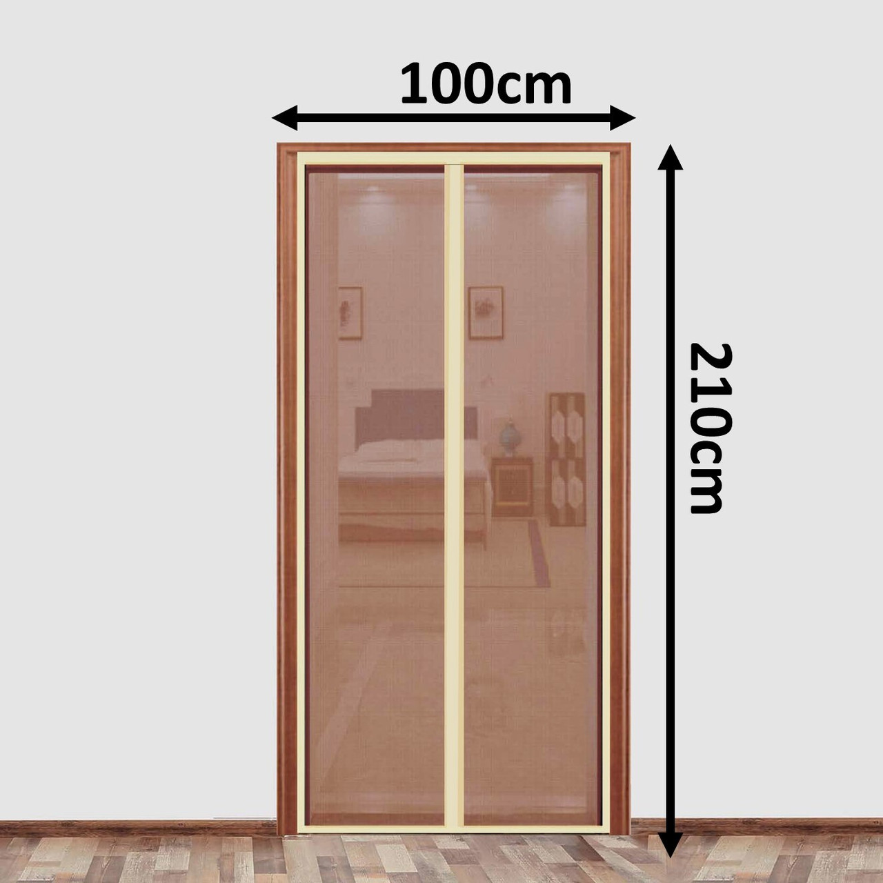 Oferta 1+1 Gratis Plasa Anti Insecte pentru Usa 100x210 cm, Maro sau Bej