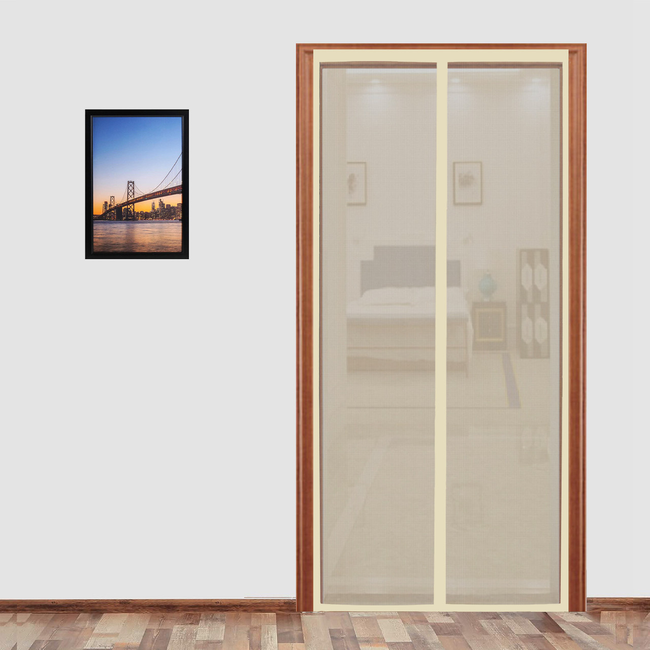 Oferta 1+1 Gratis Plasa Anti Insecte pentru Usa 100x210 cm, Maro sau Bej