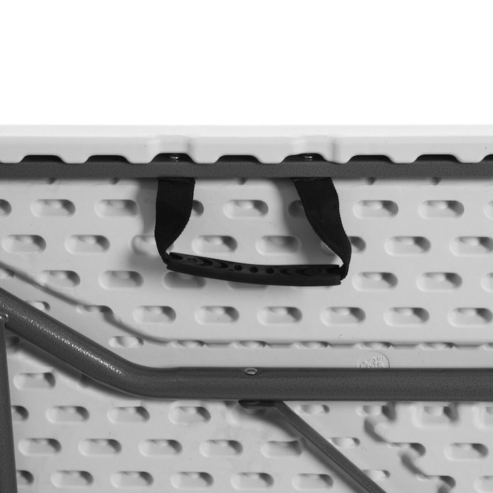 Masa Gradina Pliabila Alba, HDPE, 180x70x74 cm, Maner Transport, Practica pentru Gradina, Terasa, Camping si Evenimente