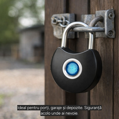 Lacat Smart cu Amprenta – Fara Chei, Control din Telefon si Protectie IP65