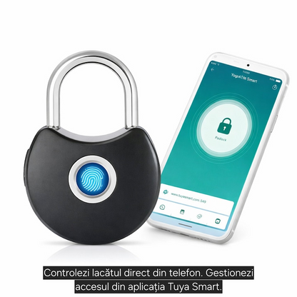 Lacat Smart cu Amprenta – Fara Chei, Control din Telefon si Protectie IP65
