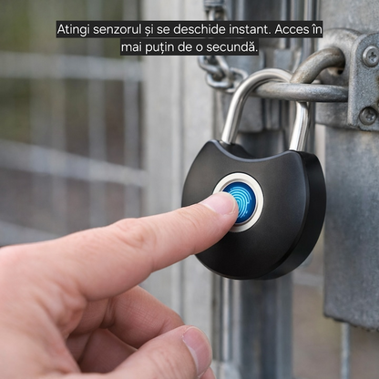 Lacat Smart cu Amprenta – Fara Chei, Control din Telefon si Protectie IP65
