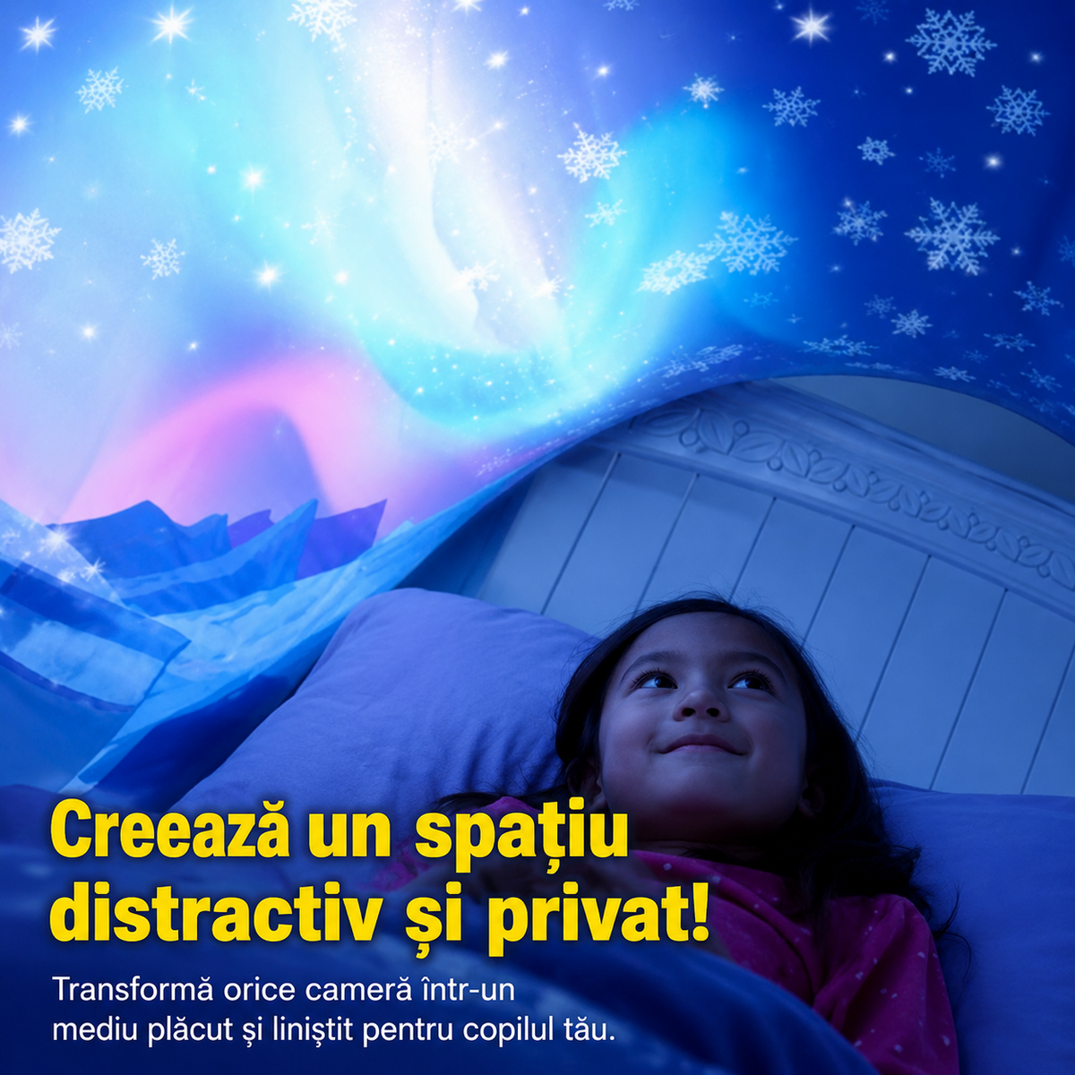Cort de Pat pentru Copii – Transforma Patul intr-un Spatiu Magic de Joaca si Somn, 220x80 cm