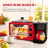 RAF R.5308R Statie de Mic Dejun 3 in 1, Cuptor Electric 9L, Cafetiera 0.6L, Tigaie Grill, 1250W