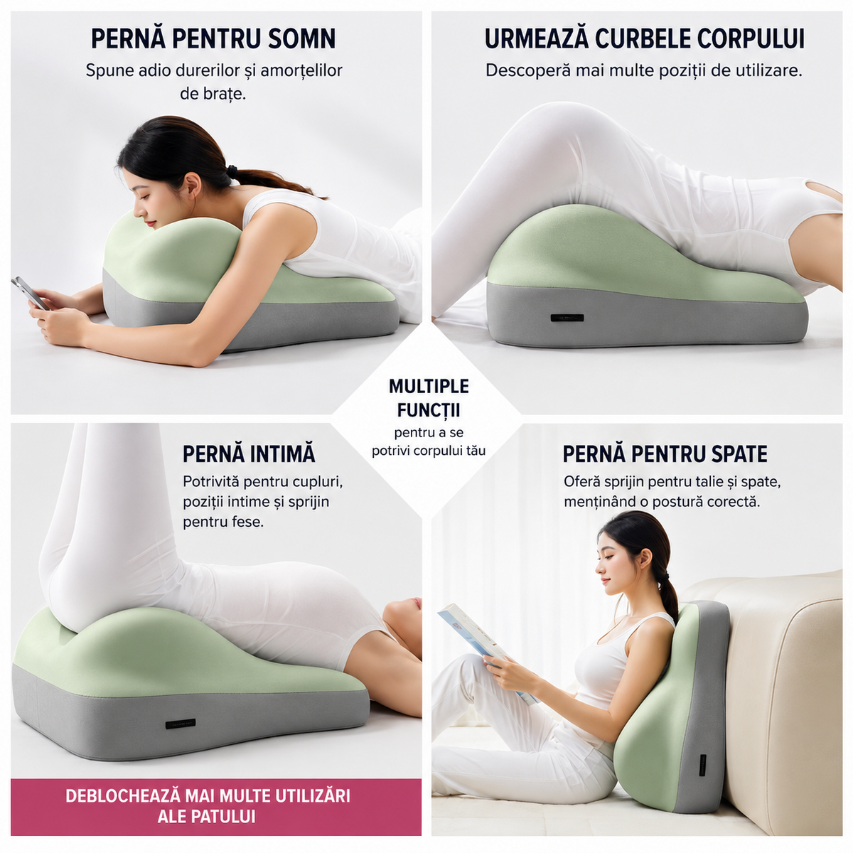Perna Ergonomica Lombara din Spuma cu Memorie – Confort, Relaxare si Suport pentru Intimate