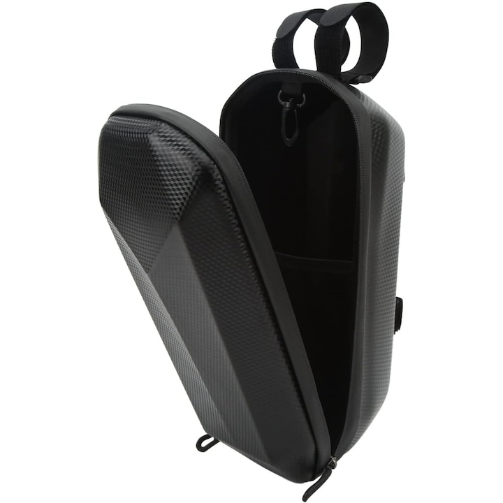 Geanta Impermeabila Trotineta 5L, EVA si Piele, Carcasa Rigida, Negru
