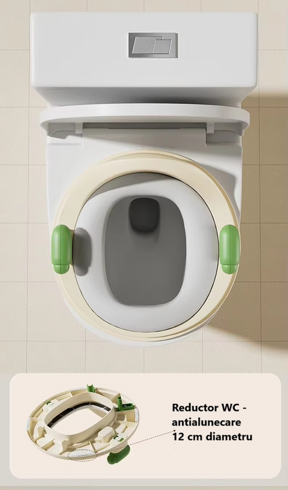 Olita 2 in 1 Model Balena cu Reductor WC, Muzica si Lumini, Plastic, Verde, 36x41x20 cm