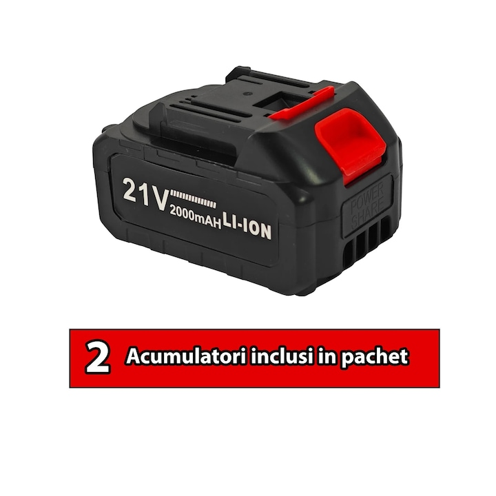 Masina Profesionala de Tuns Oi si Animale, Acumulator 21V, 2 Baterii, Lame Reglabile, Fara fir, Cutie Transport