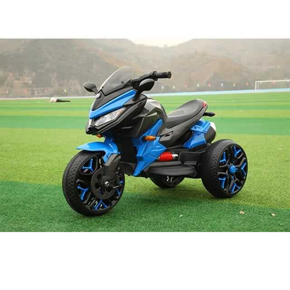 Motocicleta Electrica pentru Copii HS5188, 2 Motoare, 12V 7Ah, Suspensii, 2-8 Ani, Albastru Alb Rosu