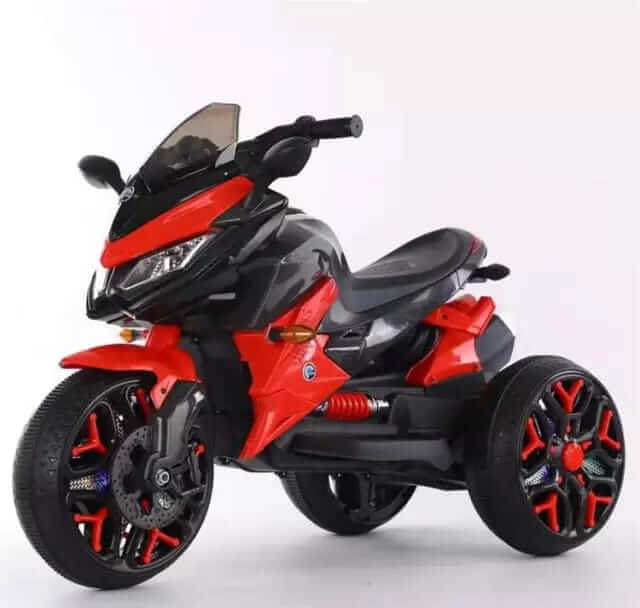 Motocicleta Electrica pentru Copii HS5188, 2 Motoare, 12V 7Ah, Suspensii, 2-8 Ani, Albastru Alb Rosu