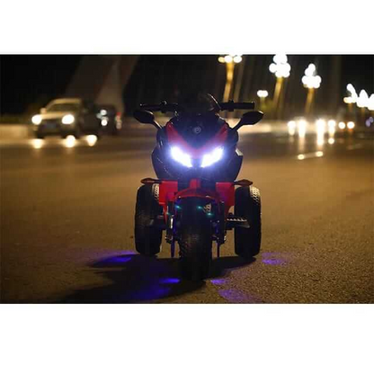 Motocicleta Electrica pentru Copii HS5188, 2 Motoare, 12V 7Ah, Suspensii, 2-8 Ani, Albastru Alb Rosu