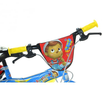 Bicicleta Copii Pinocchio 16 Inch Dino Bikes, Roti Ajutatoare, Aparatori, Frane, Sticla Apa
