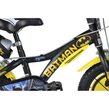 Bicicleta Copii Dino Bikes Batman 16 Inch, Roti Ajutatoare, Aparatori, Frane, Sticla Apa