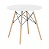 Masa GAMIN NEW Rotunda, Alb Stejar, MDF si Lemn, 60x60x74 cm, Neextensibila