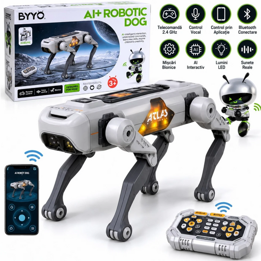 Caine Robot Inteligent AI+ Atlas 30 cm, Model 8877, Telecomanda 2.4GHz, Vocal, USB