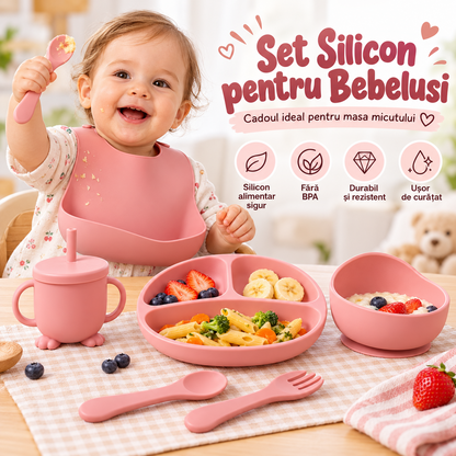 Pachet Promo Bebelusi 139 Lei, Incalzitor Portabil Biberoane + Set Hranire Silicon 6 Piese