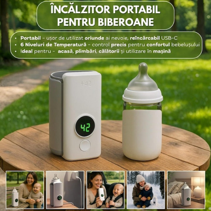 Pachet Promo Bebelusi 139 Lei, Incalzitor Portabil Biberoane + Set Hranire Silicon 6 Piese