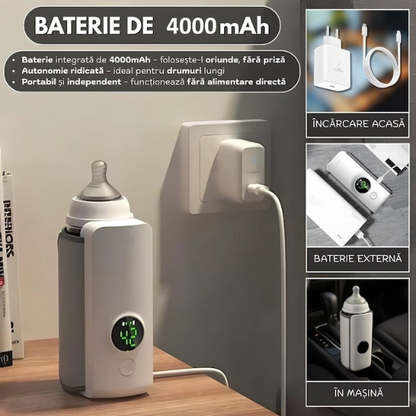 Pachet Promo Bebelusi 139 Lei, Incalzitor Portabil Biberoane + Set Hranire Silicon 6 Piese