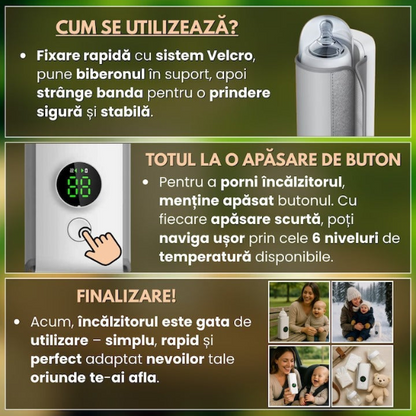 Pachet Promo Bebelusi 139 Lei, Incalzitor Portabil Biberoane + Set Hranire Silicon 6 Piese