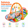 Salteluta Interactiva pentru Bebelusi – Pian, Lumini, Muzica si 5 Jucarii Suspendate, 0-12 luni