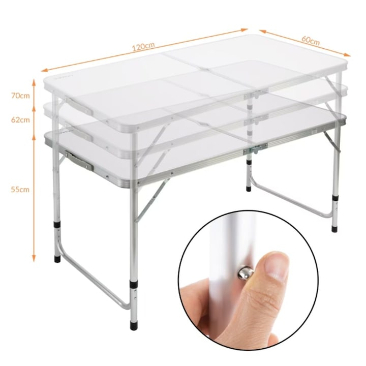 Set Masa Camping cu 4 Scaune – Pliabil, Reglabil, Usor de Transportat + Mini Boxa Cadou