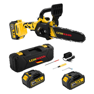 Drujbă Electrică LEIHMANN 24V, 30cm, 2 Acumulatori 5Ah + Geantă Transport