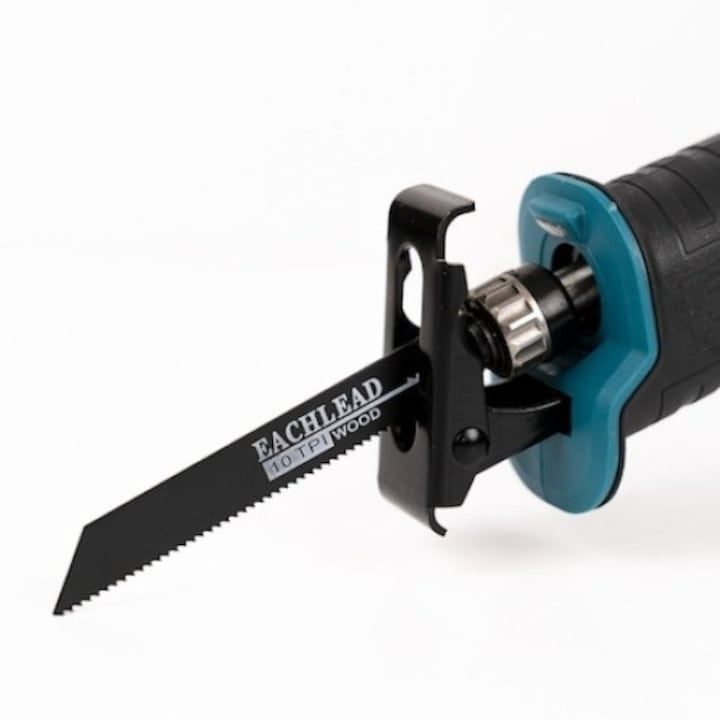 Fierăstrău tip sabie – 2 acumulatori 36V, 5000mAh, 4 pânze, încărcător, valiză transport