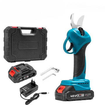 Foarfecă electrică grădină 48V – 2 baterii, 2 lame oțel carbon, vie și crengi