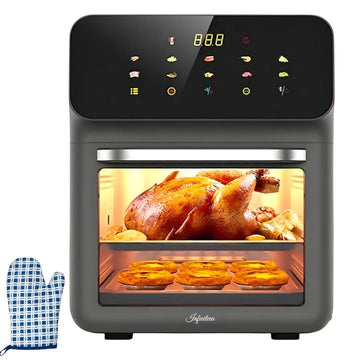 Friteuza cu aer cald Airfryer – 10 programe, ecran touch, multifuncționala, temperatura reglabila - 50 hartii cadou
