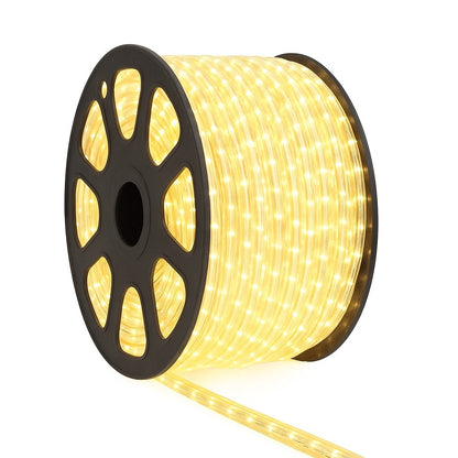 Instalație Crăciun 50m, 240 LED, Furtun Luminos Alb Cald, 220V, Sectionabil cu Transformator