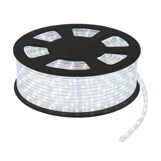 Instalație Crăciun 50m, 240 LED, Furtun Luminos Alb Rece, 220V, Sectionabil cu Transformator