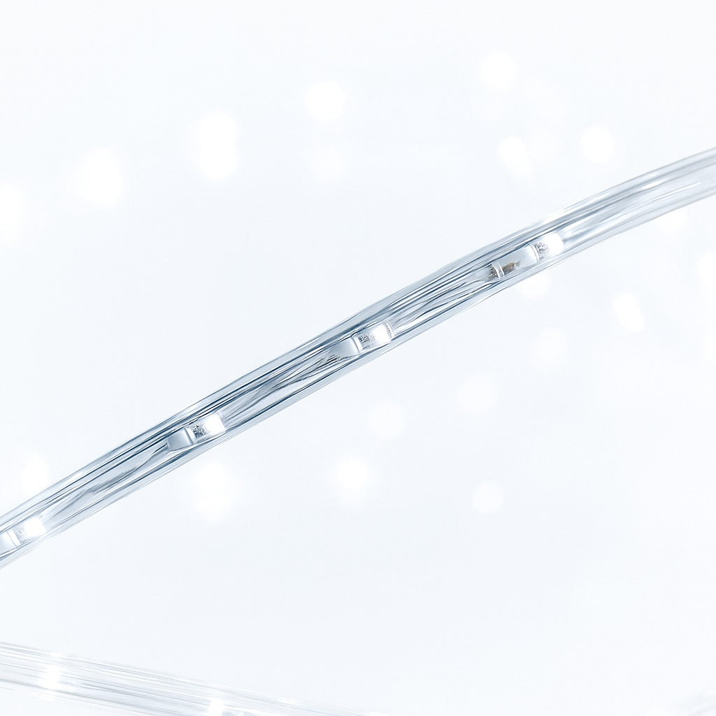 Instalație Crăciun 50m, 240 LED, Furtun Luminos Alb Rece, 220V, Sectionabil cu Transformator