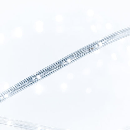 Instalație Crăciun 50m, 240 LED, Furtun Luminos Alb Rece, 220V, Sectionabil cu Transformator