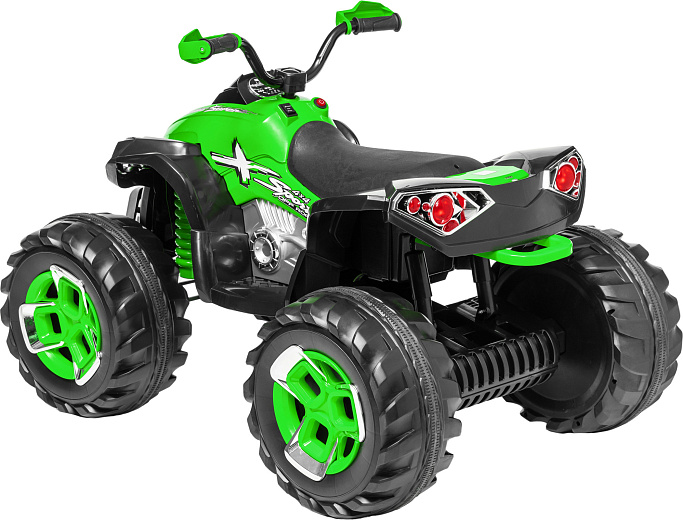 ATV electric copii 12V telecomanda 2 motoare 2 viteze lumini muzica 3-8 ani verde albastru