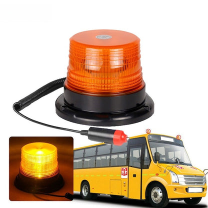 Girofar stroboscopic galben LED 12/24V cu magnet auto