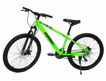 Bicicleta MTB 24 27.5 29 inch 21 viteze suspensie fata frane V-Brake otel Verde Neon
