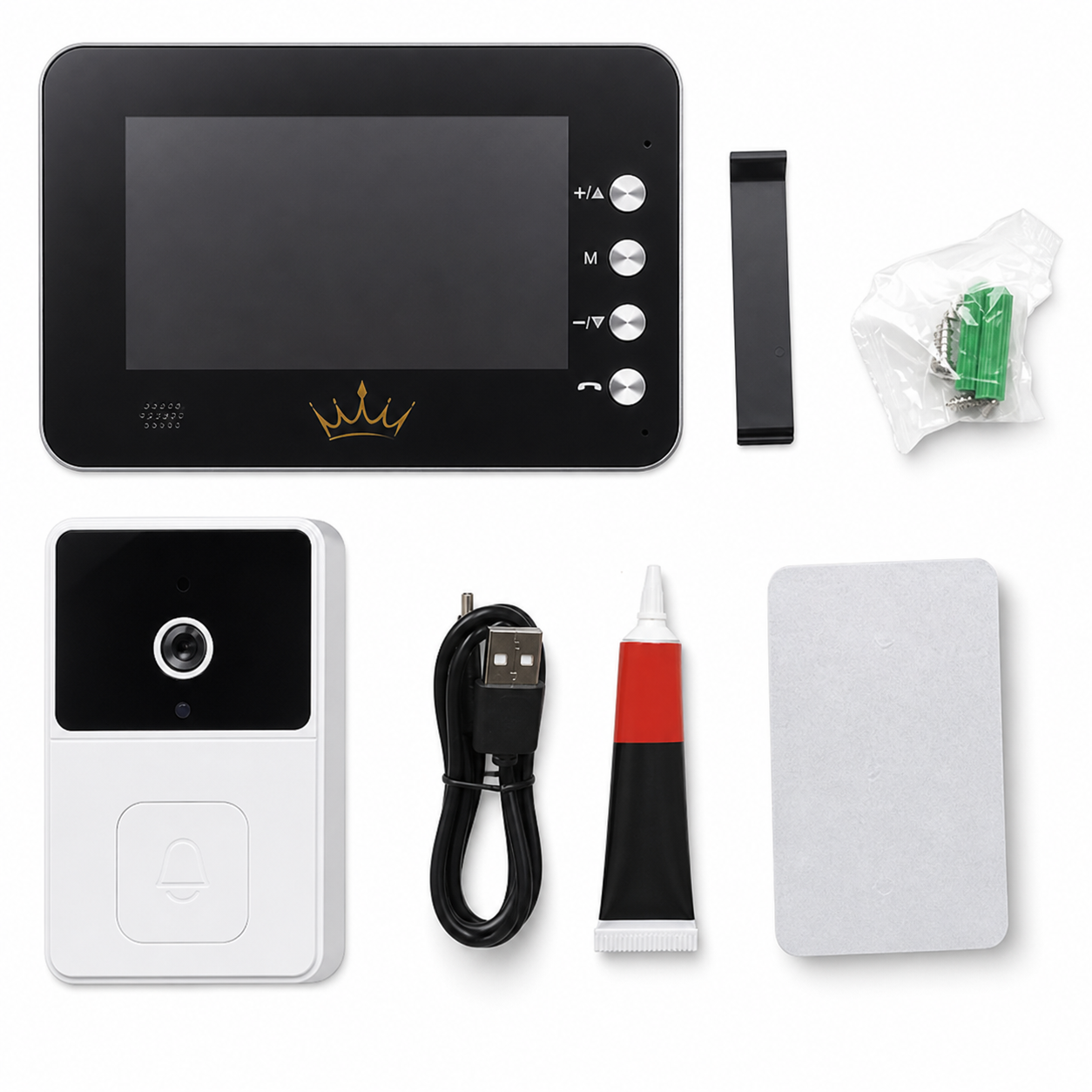 Videointerfon wireless 4.3 inch LCD cu camera inregistrare microSD fara fir