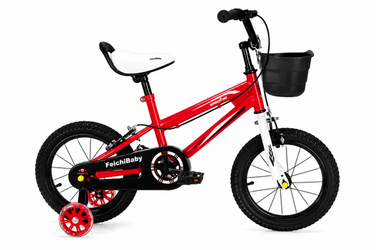 Bicicleta Pentru Copii FeichBaby 12 16 Inch Cu Roti Ajutatoare Cosulet Si Frana Reglabila Rosu