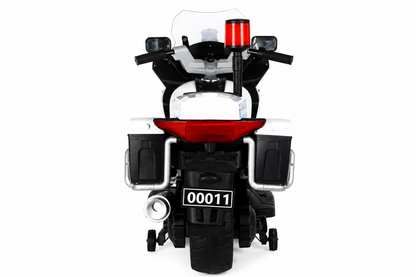 Motocicleta Electrica Pentru Copii Police 12V Cu Roti Ajutatoare Muzica Si Lumini LED Pornire Cu Cheie