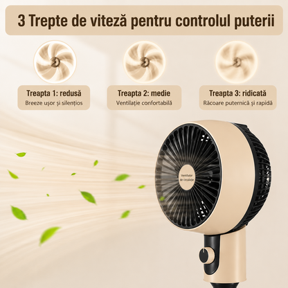 Ventilator Cu Piedestal Oscilant 45W Cu 3 Viteze Si Rotire 90 Grade Silentios