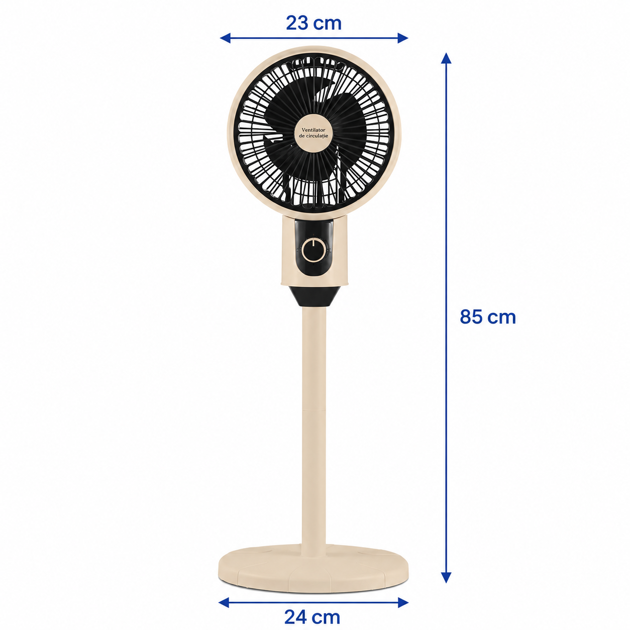 Ventilator Cu Piedestal Oscilant 45W Cu 3 Viteze Si Rotire 90 Grade Silentios